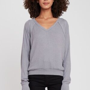 Free People We the Free Santa Clara V Neck Thermal Top Grey Size XS